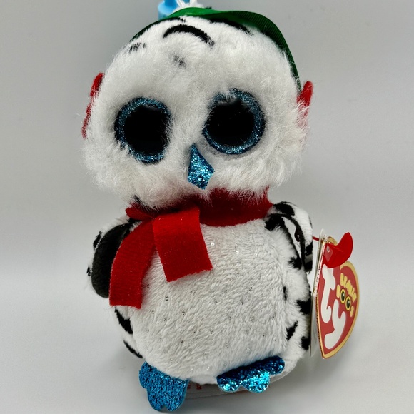 💙  Ty Beanie Boos NESTER Owl Clip / Backpack Charm / Keychain - Picture 1 of 14